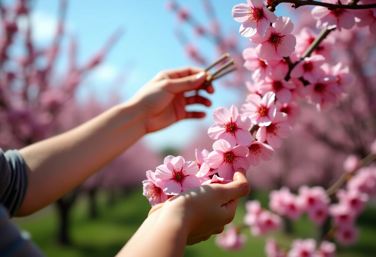 arbres fleurs roses